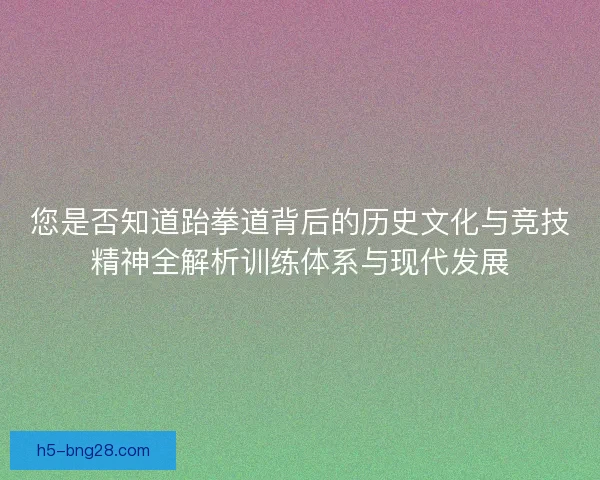 您是否知道跆拳道背后的历史文化与竞技精神全解析训练体系与现代发展